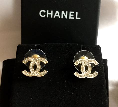 coco chanel logo stud earrings